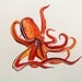 Original Watercolor Painting-Octopus