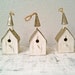 SUMMER SALE: 3 Rustic white church decorative ornaments