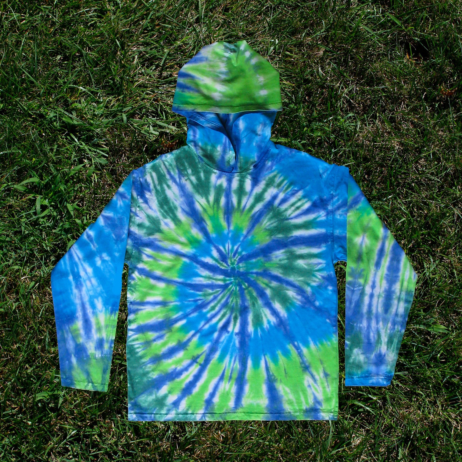 green tie dye sweatshirt