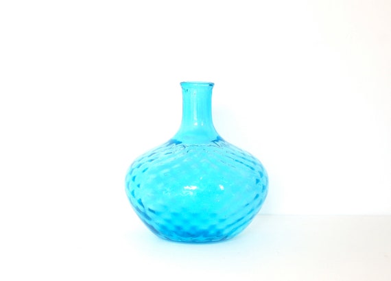 Aqua Textured Glass Vase