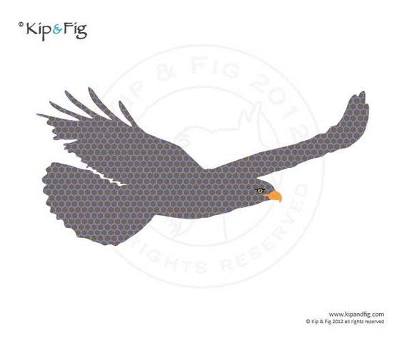 Hawk applique template PDF applique pattern