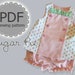 Sugar Pie Reversible Bib, Top and Bloomer Pattern. Clothing PDF Sewing Pattern for Baby Toddler. Sizes 1/2, 1, 2, 3, included