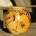 Small Yellow Horsehair Raku Vase - hand thrown stoneware pottery