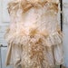 Handmade cream muslin lampshade adorned with recycled tattered torn materials lighting decor Anita Spero