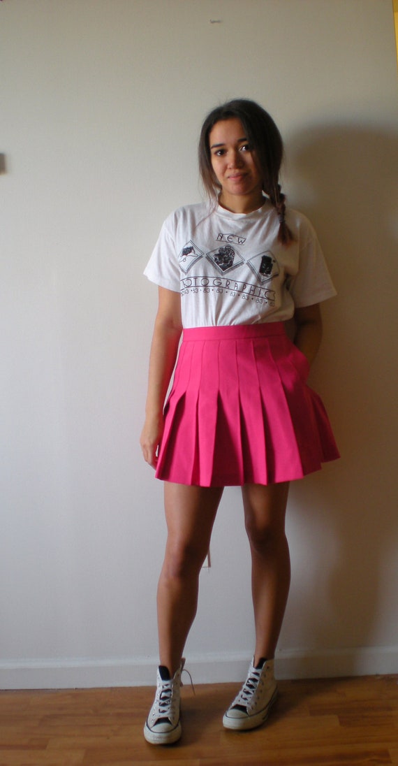 Hot Pink Tennis Mini Skirt Pleated Pocket Le Coq Sportif 