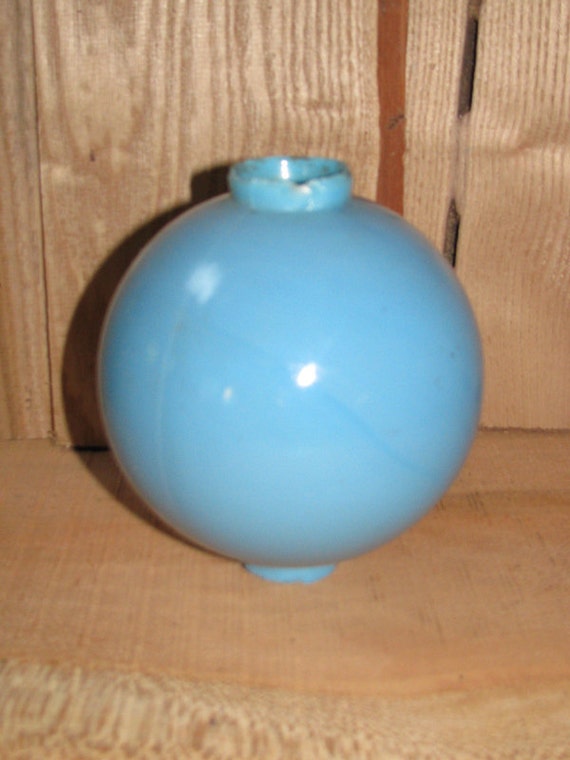 Antique Blue Milk Glass LIGHTNING ROD BALL Barn Roof