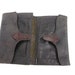 Antique black real leather money wallet big vintage large