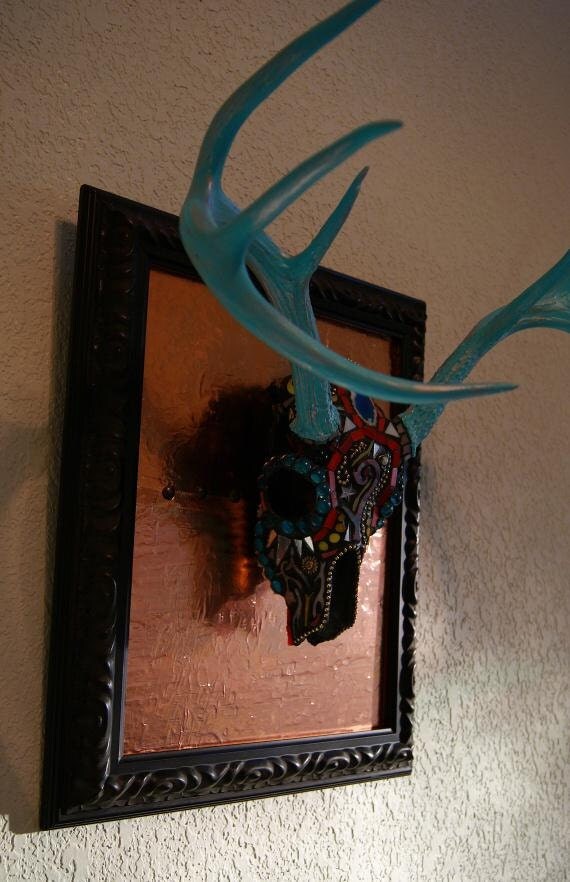 Mosaic Deer Skull Deer Antlers European Mount Sugar Skull Euro