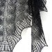 Black Knit triangular shawl- black lace shawl