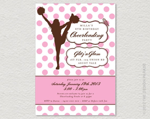 Printable Cheerleading Birthday Invitations 10