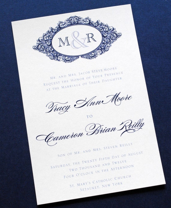 Navy And Grey Wedding Invitations 5