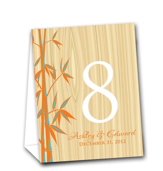 Bamboo table tent numbers by moknowsdesigns catch my party