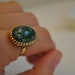 Beautiful vintage green 60s Art Glass Adjustable Ring