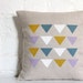 Hand Printed Linen Cushion Cover - Triangles