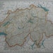 1938 Antique SWITZERLAND MAP Vintage 1930s Map Beautiful Color Plaindealing 535
