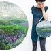 Lilac tulip field - round bag with reflective trackway