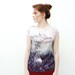 Deer in fog- chiffon top