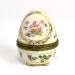 Decorated Egg Trinket Box - Hinged, Footed, Tiny Jewelry Box or Treasure Stash, Floral Pattern - Vintage Home Decor