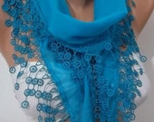Super elegant scarf/shawl blue scarf  Mothers Day gift