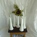 Milk Glass 7 simple vases, shower, cottage chic shabby wedding tabletop, white milkglass, vintage vase, bud vase, 9 inch vase