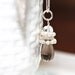 Smoky Brown Quartz Necklace Pearl Sterling Silver Hand Coiled Pendant 16" Box Chain Necklace