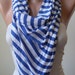 Blue and White Scarf -- Combed Cotton Fabric for Summer