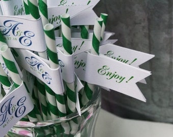 24 Personalized custom flags / pendants perfect for cupcake toppers or paper straws - custom design plus 2 pages printed