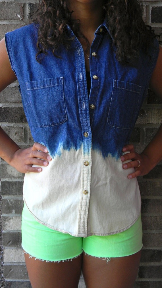 Dip Bleached Denim Shirt