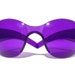 Purple Wrap Around Sunglasses, 90s Vintage Fly Shades, Burning Man Goggle Glasses Unisex Sunglasses for Men and Women