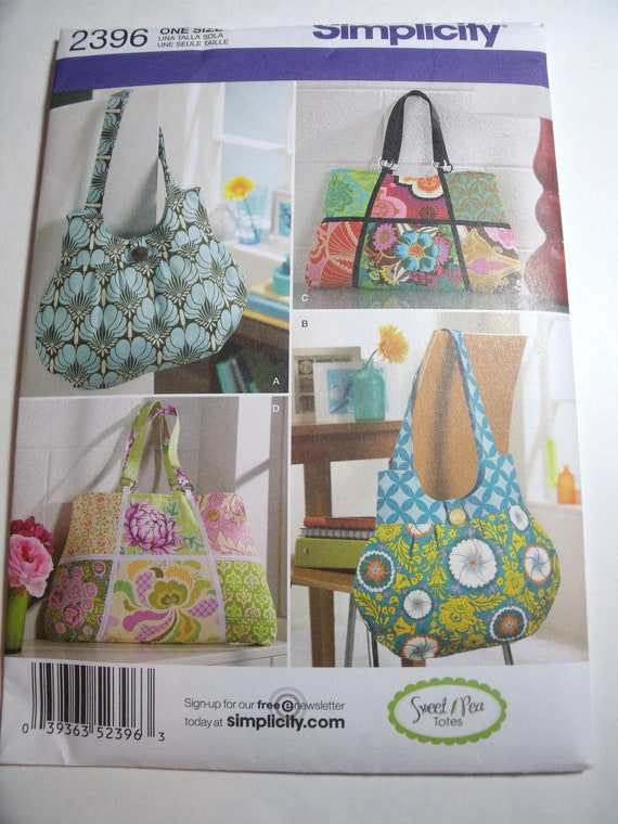 New Simplicity Pattern purse tote bag handbag by purrfectstitchers