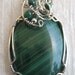 Malachite Pendant Solid 930 Sterling Silver Wire Wrapped in Argentium Anti Tarnish wire