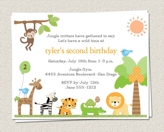 Zoo Themed Birthday Invitations 8