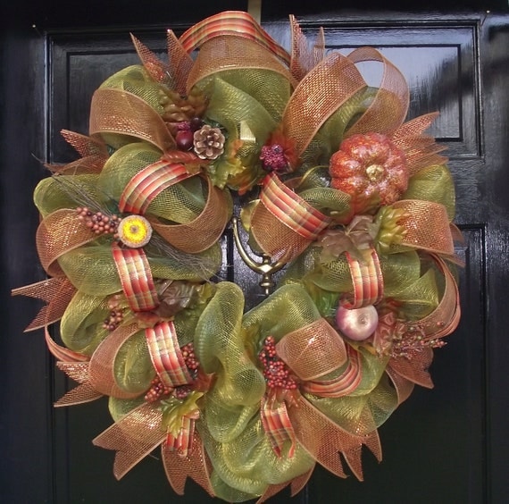 Fall Wreath Poly Deco Mesh FREE SHIPPING