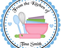 Mixing Bowls From the Kitchen of Personalized Stickers - Address Labels, Baked Goods Stickers, - il_214x170.398096210_js02