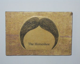 Horseshoe Mustache Decoupage Wood Magnet