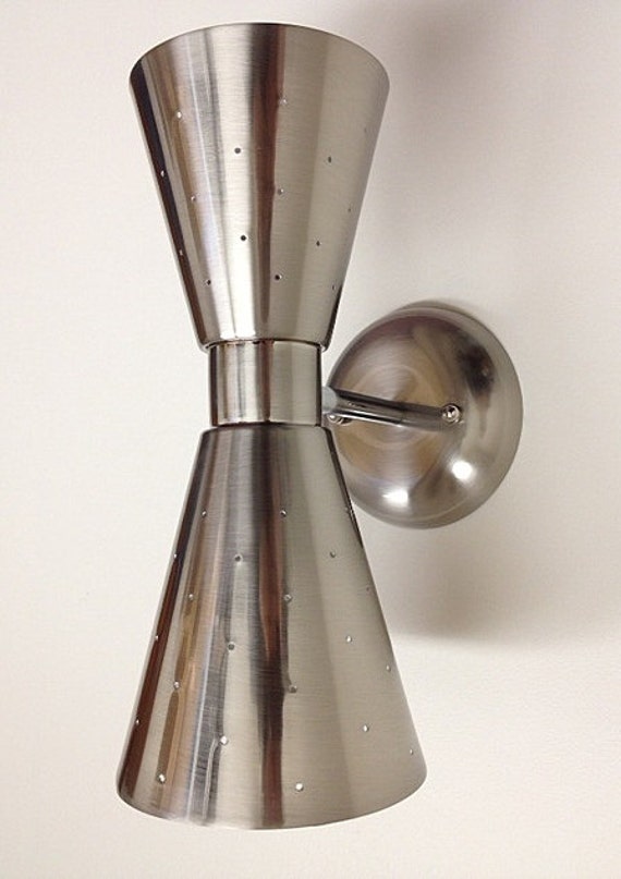 Mid Century Modern Hourglass Wall Light DOUBLE CONE by nwfilm