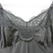 1980s black slip with lace detailing and adjustable ribbon straps - Large or Extra Large - Size 14