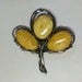 Vintage Butterscotch Amber Silver Artisan Flower Brooch / Pin