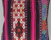 Modern Bohemian Home Decor,Turkish Cicim Kilim Pillow Cover 16" X 16",Tribal Pillow,Kilim Ebroidery Pillow,Vintage Kilim Pillow