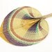 woven straw multi-colored fan