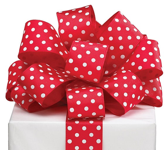 REDS POLKA DOT RiBbOn FaNcY Wired Ribbon Pretty