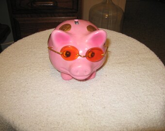 Collectible Ceramic Piggy Bank Wearing Sun Glasses