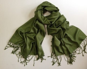 SALE olive green pashmina scarf, olive green pashmina shawl, olive green fashion scarf, pashmina scarf, pashmina shawl, scarf, keepsake