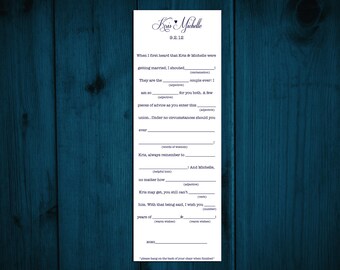 Wedding madlibs | Etsy