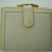 Vintage Womens Off White Calfskin Weave Bosca Wallet