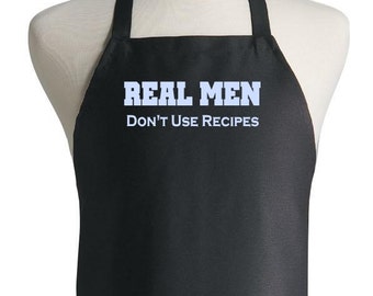 Custom Funny Apron Real Men Don't Use Recipes BBQ Aprons
