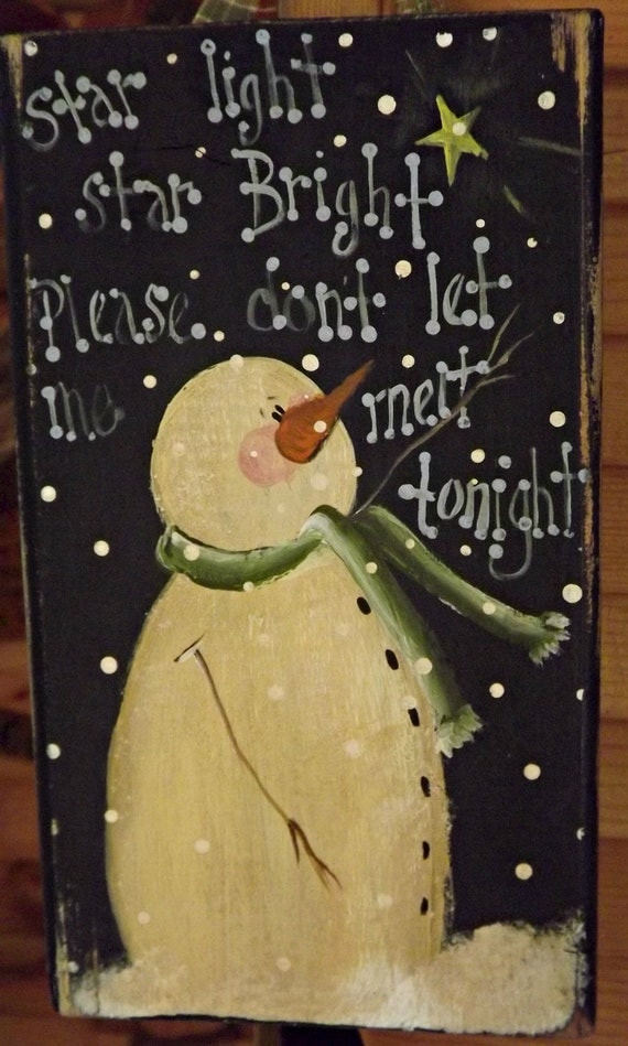 Wood sign snowman by handmadebysandyo on Etsy