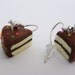 Birthday cake earrings - yellow cake with chocolate frosting