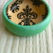 Beautiful Wooden Bowl in Green with Black Design