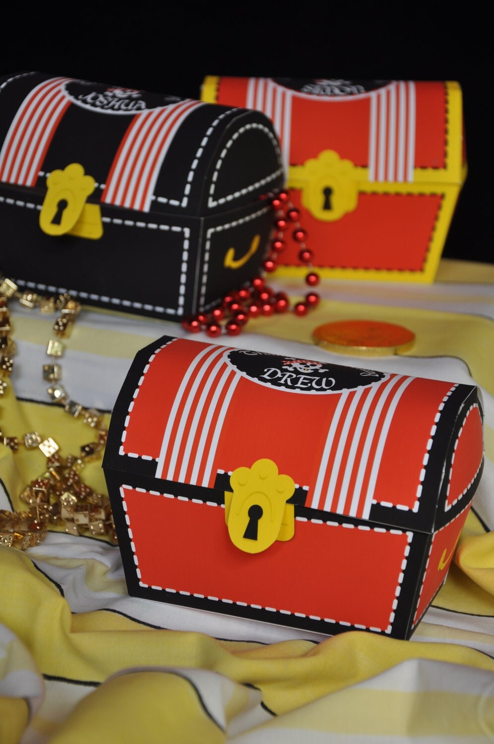 Pirate Party pdf printable PERSONALIZED treasure chest favor